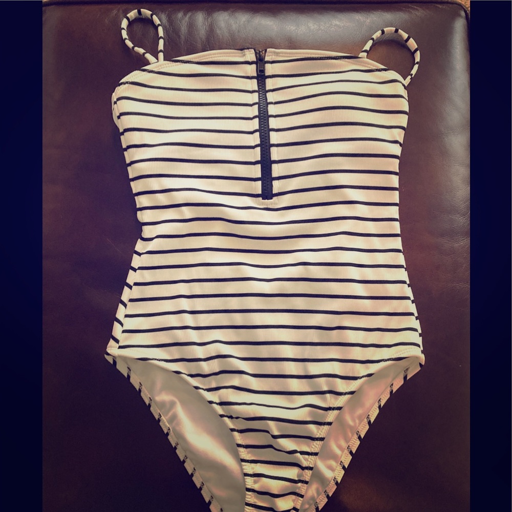 Cute Lace Up One Piece with Zipper Detail
